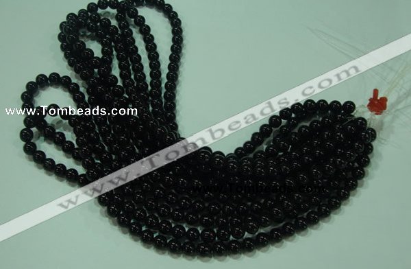 CTG21 15.5 inches 6mm round B grade black agate beads wholesale