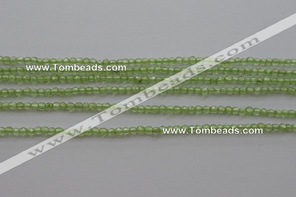 CTG210 15.5 inches 2mm faceted round tiny olive quartz beads