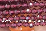 CTG2109 15 inches 2mm faceted round tiny red garnet beads