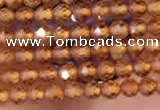 CTG2110 15 inches 2mm faceted round tiny orang garnet beads