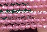 CTG2113 15 inches 2mm faceted round tiny quartz glass beads