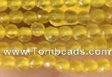 CTG2120 15 inches 2mm,3mm faceted round yellow agate gemstone beads