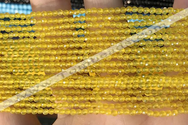 CTG2120 15 inches 2mm,3mm faceted round yellow agate gemstone beads