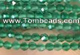 CTG2122 15 inches 2mm,3mm faceted round green agate gemstone beads