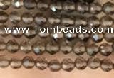 CTG2124 15 inches 2mm,3mm faceted round smoky quartz gemstone beads