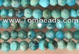 CTG2129 15 inches 2mm,3mm faceted round synthetic turquoise beads