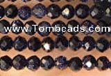 CTG2135 15 inches 2mm,3mm faceted round blue goldstone beads