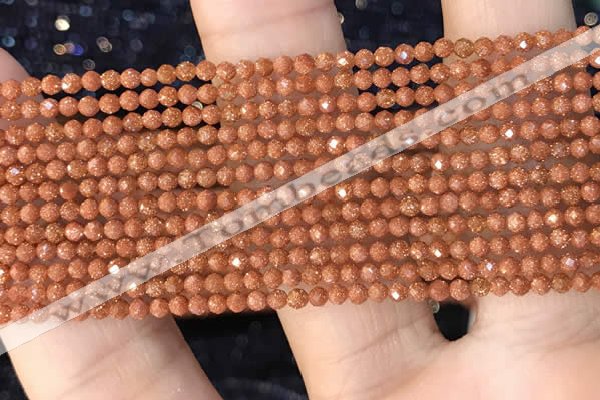 CTG2136 15 inches 2mm,3mm faceted round goldstone beads