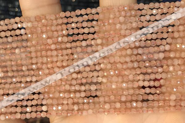CTG2138 15 inches 2mm,3mm faceted round sunstone gemstone beads