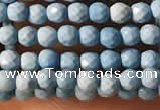 CTG2150 15 inches 2mm,3mm faceted round synthetic turquoise beads