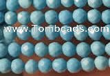 CTG2152 15 inches 2mm,3mm faceted round synthetic turquoise beads