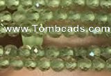 CTG2157 15 inches 2mm,3mm faceted round olive quartz gemstone beads