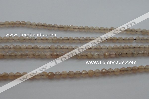 CTG218 15.5 inches 3mm faceted round tiny moonstone beads