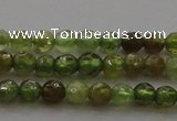 CTG219 15.5 inches 3mm faceted round tiny green garnet beads