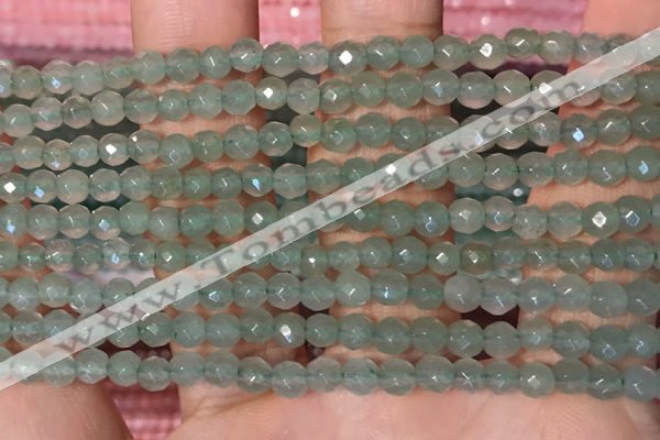 CTG2203 15 inches 2mm,3mm & 4mm faceted round green aventurine jade beads