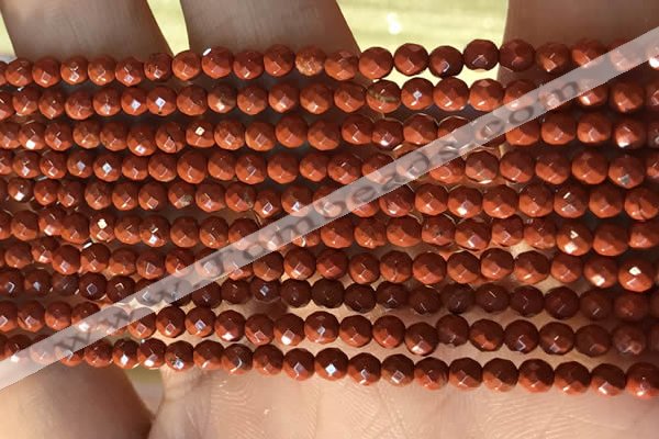 CTG2206 15 inches 2mm,3mm faceted round red jasper beads