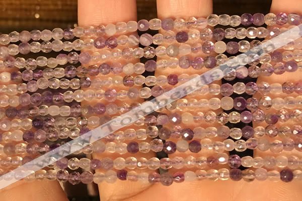 CTG2207 15 inches 2mm,3mm faceted round purple fluorite beads