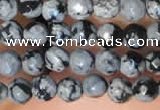 CTG2210 15 inches 2mm,3mm faceted round snowflake obsidian beads