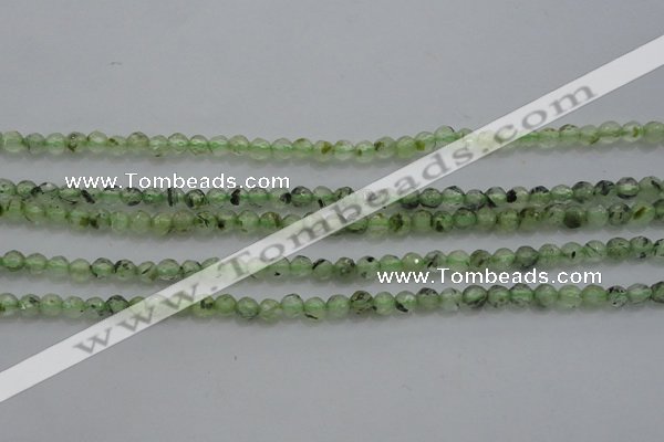 CTG224 15.5 inches 3mm faceted round tiny green rutilated quartz beads