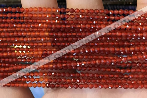 CTG2243 15 inches 2mm faceted round red agate beads