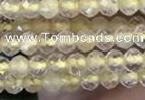 CTG2244 15 inches 2mm faceted round golden rutilated quartz beads