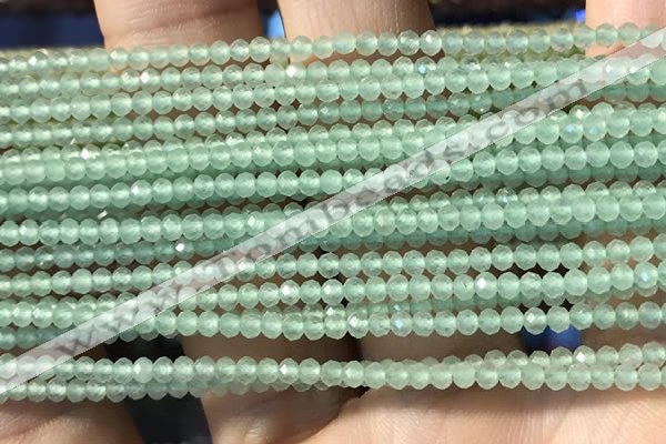 CTG2249 15 inches 2mm faceted round natural prehnite beads