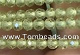 CTG2250 15 inches 2mm faceted round natural olive quartz beads