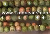 CTG2252 15 inches 2mm faceted round unakite gemstone beads