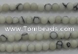 CTG250 15.5 inches 2mm round tiny white howlite turquoise beads