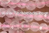 CTG2500 15.5 inches 4mm faceted round rose quartz beads