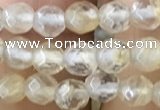 CTG2503 15.5 inches 4mm faceted round yellow watermelon beads