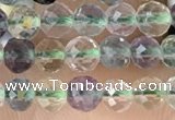 CTG2509 15.5 inches 4mm faceted round fluorite beads wholesale