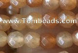 CTG2519 15.5 inches 4mm faceted round red aventurine beads