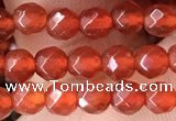 CTG2531 15.5 inches 4mm faceted round red agate beads wholesale