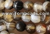 CTG2538 15.5 inches 4mm faceted round agate beads wholesale