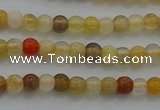 CTG263 15.5 inches 3mm round tiny yellow botswana agate beads wholesale