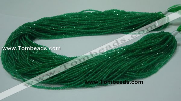 CTG28 15.5 inches 2mm faceted round green agate beads wholesale