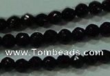 CTG29 15.5 inches 2mm faceted round black agate beads wholesale