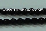 CTG30 15.5 inches 3mm faceted round black agate beads wholesale