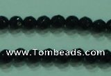 CTG31 15.5 inches 4mm faceted round black agate beads wholesale