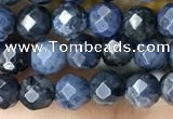 CTG3574 15.5 inches 4mm faceted round dumortierite beads