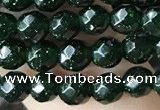 CTG3591 15.5 inches 4mm faceted round green goldstone beads