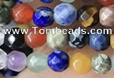 CTG3596 15.5 inches 4mm faceted round mixed gemstone beads