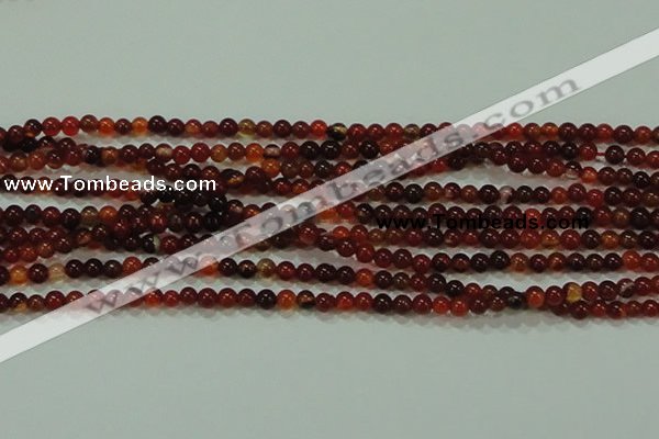 CTG39 15.5 inches 2mm round grade B tiny red agate beads wholesale