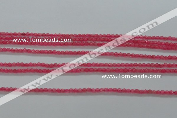 CTG402 15.5 inches 2mm faceted round tiny dyed candy jade beads