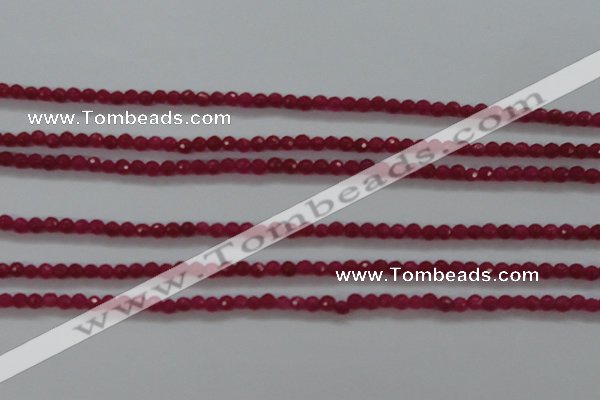 CTG403 15.5 inches 2mm faceted round tiny dyed candy jade beads