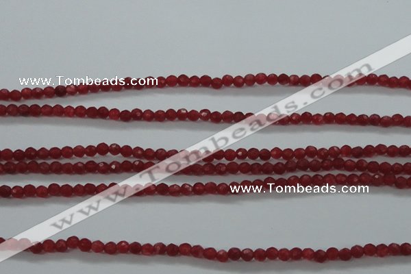 CTG404 15.5 inches 2mm faceted round tiny dyed candy jade beads