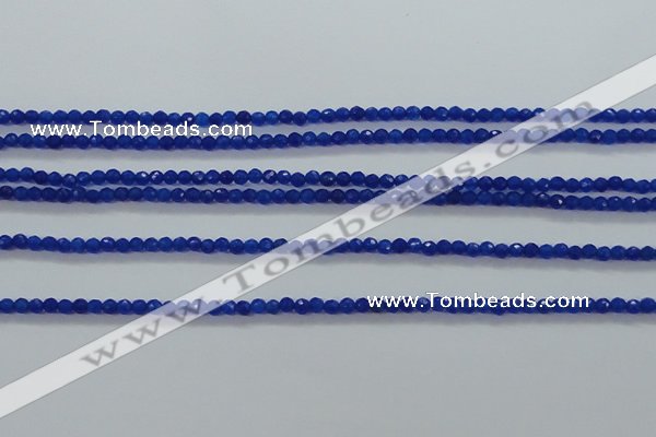 CTG412 15.5 inches 2mm faceted round tiny dyed candy jade beads