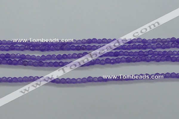 CTG421 15.5 inches 3mm faceted round tiny dyed candy jade beads