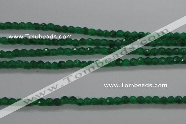 CTG422 15.5 inches 3mm faceted round tiny dyed candy jade beads